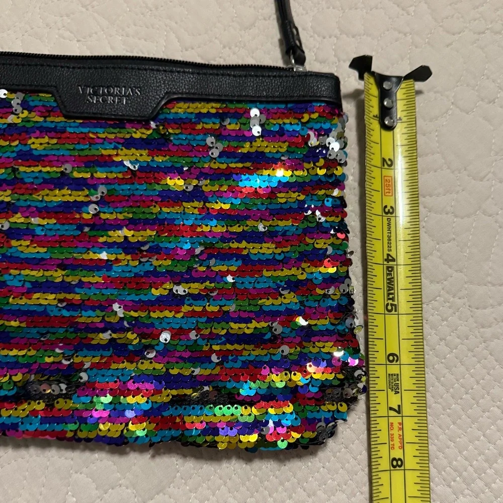 Rainbow Pride Sequin cosmetic bag Clutch victoria’s Secret festival parade Y2K